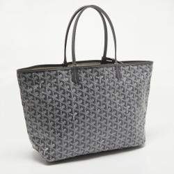 Pre Owned Goyard Grey Goyardine Coated Canvas and Leather Saint Louis PM Tote
