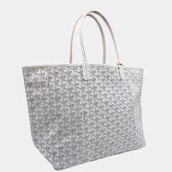 Pre Owned Goyard White Goyardine Coated Canvas and Leather Saint Louis PM Tote