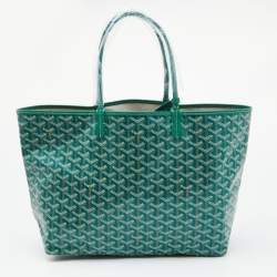 Goyard Green Goyardine Coated Canvas and Leather Saint Louis PM Tote