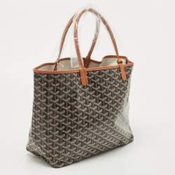Pre Owned Goyard Brown Goyardine Coated Canvas and Leather Saint Louis PM Tote