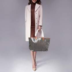 Pre Owned Goyard Brown Goyardine Coated Canvas and Leather Saint Louis PM Tote