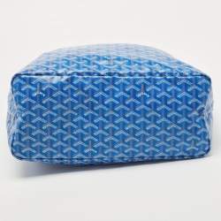 Pre Owned Goyard Blue Goyardine Coated Canvas and Leather Saint Louis PM Tote