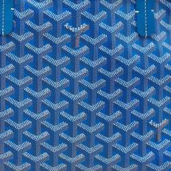 Pre Owned Goyard Blue Goyardine Coated Canvas and Leather Saint Louis PM Tote