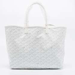Goyard White Goyardine Coated Canvas and Leather Saint Louis PM Tote
