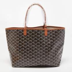 Goyard Brown/Black Goyardine Coated Canvas and Leather Saint Louis PM Tote