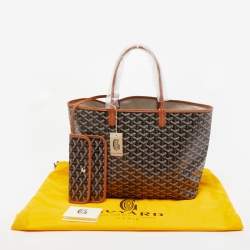 Goyard Brown/Black Goyardine Coated Canvas and Leather Saint Louis PM Tote
