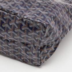 Pre Owned Goyard Navy Blue Goyardine Coated Canvas and Leather Saint Louis PM Tote