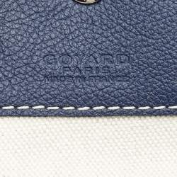 Pre Owned Goyard Navy Blue Goyardine Coated Canvas and Leather Saint Louis PM Tote