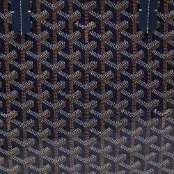 Pre Owned Goyard Navy Blue Goyardine Coated Canvas and Leather Saint Louis PM Tote