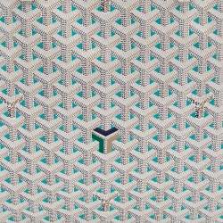 Goyard White/Green Goyardine Coated Canvas and Leather Saint Louis PM Tote