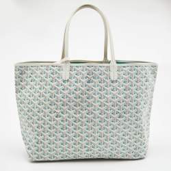 Goyard White/Green Goyardine Coated Canvas and Leather Saint Louis PM Tote
