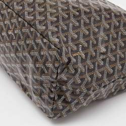 Pre Owned Goyard Black Goyardine Coated Canvas and Leather Saint Louis PM Tote
