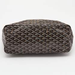 Pre Owned Goyard Black Goyardine Coated Canvas and Leather Saint Louis PM Tote