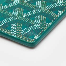 Pre Owned Goyard Green Coated Canvas and Leather Saint Sulpice Card Holder