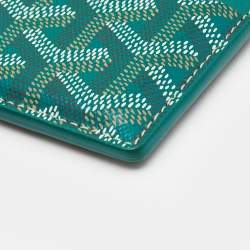 Pre Owned Goyard Green Coated Canvas and Leather Saint Sulpice Card Holder