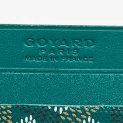 Pre Owned Goyard Green Coated Canvas and Leather Saint Sulpice Card Holder