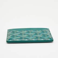Pre Owned Goyard Green Coated Canvas and Leather Saint Sulpice Card Holder