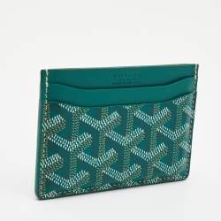 Pre Owned Goyard Green Coated Canvas and Leather Saint Sulpice Card Holder