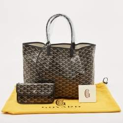 Goyard Black Goyardine Coated Canvas and Leather Saint Louis PM Tote