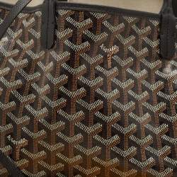 Goyard Black Goyardine Coated Canvas and Leather Saint Louis PM Tote
