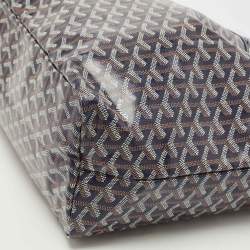 Pre Owned Goyard Navy Blue Goyardine Coated Canvas and Leather Saint Louis PM Tote