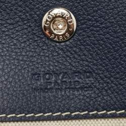 Pre Owned Goyard Navy Blue Goyardine Coated Canvas and Leather Saint Louis PM Tote