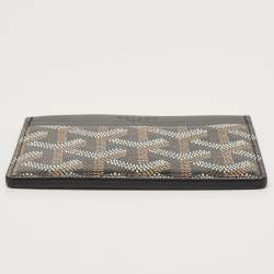 Pre Owned Goyard Black Goyardine Coated Canvas and Leather Saint Sulpice Card Holder