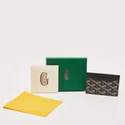 Pre Owned Goyard Black Goyardine Coated Canvas and Leather Saint Sulpice Card Holder