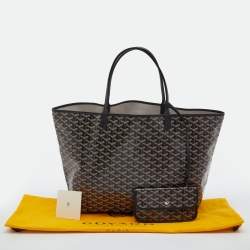 Goyard Black Goyardine Coated Canvas and Leather Saint Louis GM Tote