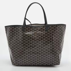 Goyard Black Goyardine Coated Canvas and Leather Saint Louis GM Tote