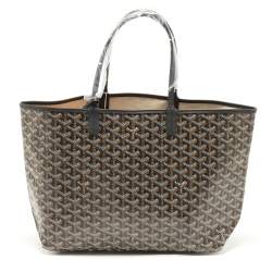 Goyard Black Goyardine Coated Canvas and Leather Saint Louis PM Tote