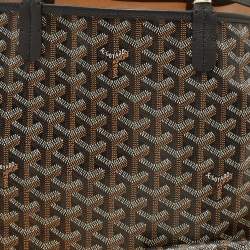 Goyard Black Goyardine Coated Canvas and Leather Saint Louis PM Tote