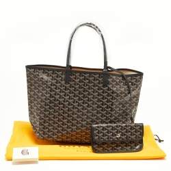 Goyard Black Goyardine Coated Canvas and Leather Saint Louis PM Tote
