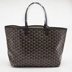 Goyard Black Goyardine Coated Canvas and Leather Saint Louis PM Tote