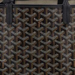 Goyard Black Goyardine Coated Canvas and Leather Saint Louis PM Tote
