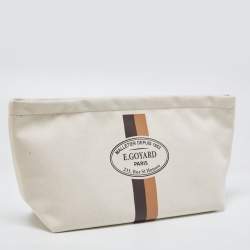 Goyard Cream Canvas Necessaire Organizer Pouch