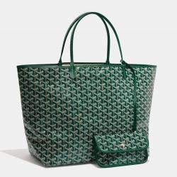 Goyard Green Goyardine Coated Canvas and Leather Saigon MM Top Handle Bag  Goyard