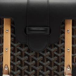 Goyard Black Coated Canvas and Leather PM Saigon Top Handle Bag