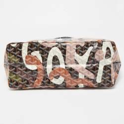 Pre Owned Goyard Black Goyardine Coated Canvas Camouflage Lettres 170th Anniversary Saint Louis PM Tote