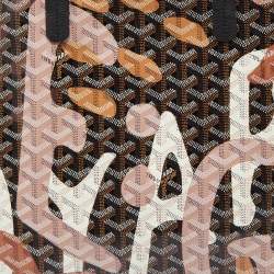 Pre Owned Goyard Black Goyardine Coated Canvas Camouflage Lettres 170th Anniversary Saint Louis PM Tote