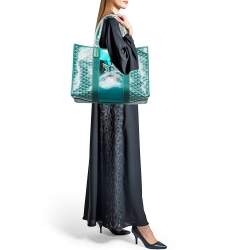 Pre Owned Goyard Green Goyardine Coated Canvas and Leather Villette Tote