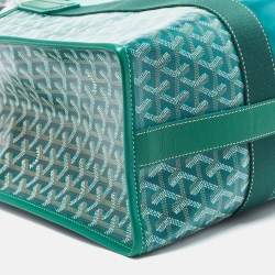 Pre Owned Goyard Green Goyardine Coated Canvas and Leather Villette Tote