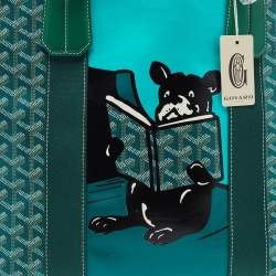 Pre Owned Goyard Green Goyardine Coated Canvas and Leather Villette Tote