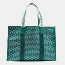 Pre Owned Goyard Green Goyardine Coated Canvas and Leather Villette Tote