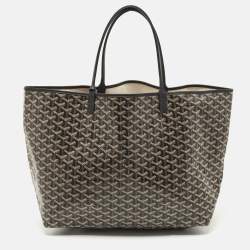 Pre Owned Goyard Black Goyardine Coated Canvas and Leather Saint Louis GM Tote