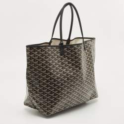 Pre Owned Goyard Black Goyardine Coated Canvas and Leather Saint Louis GM Tote