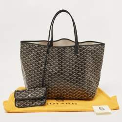 Pre Owned Goyard Black Goyardine Coated Canvas and Leather Saint Louis GM Tote
