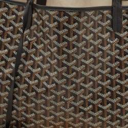 Pre Owned Goyard Black Goyardine Coated Canvas and Leather Saint Louis GM Tote
