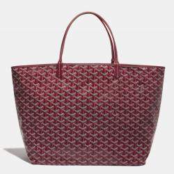 Goyard Burgundy Goyardine Coated Canvas and Leather Saint Louis PM Tote