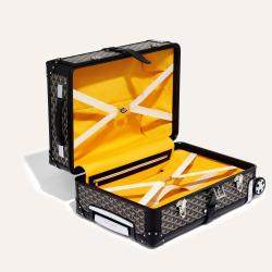 Goyard Black Goyardine Canvas & Clamecy Cowhide Bourget PM Trolley Case